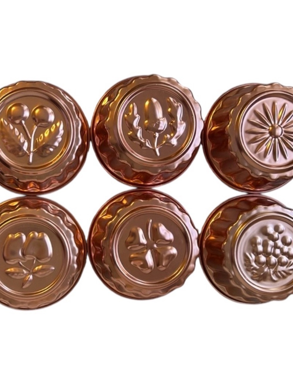 Vintage 6 Piece Set Coppertone Aluminum Molds